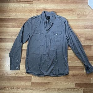 Mens grey button down
